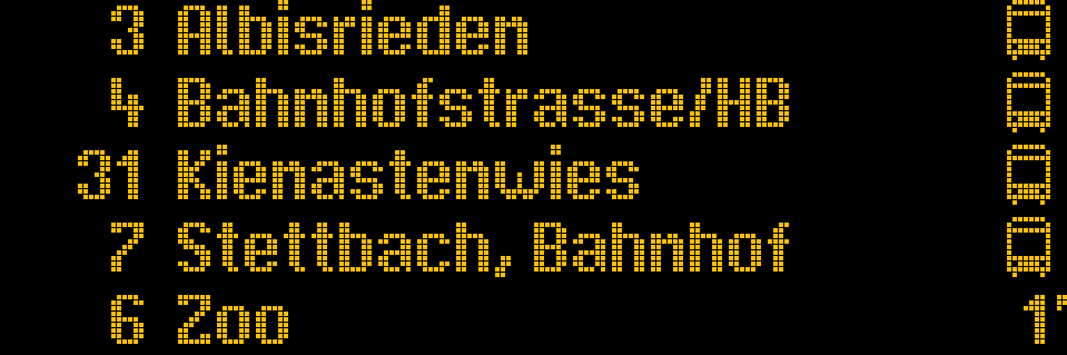 Station Display departure text with custom color