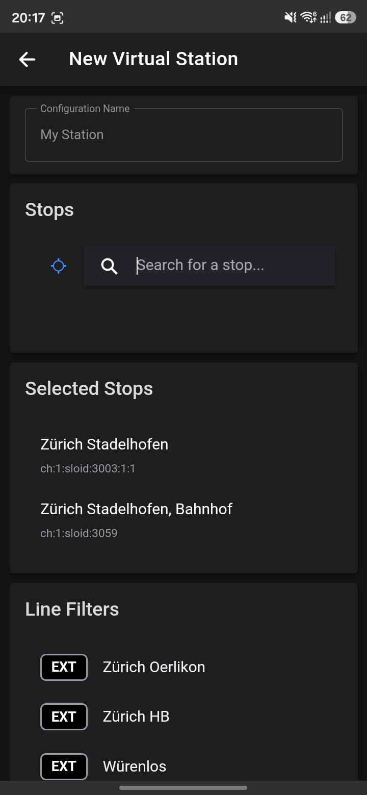Station Display – 2 configured stations