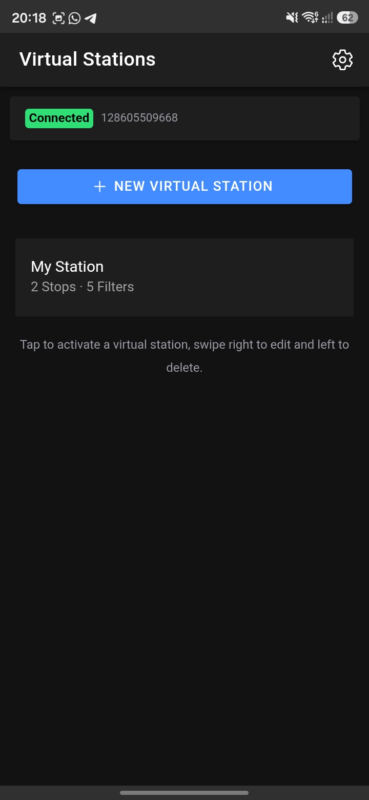 Station Display – activate virtual station